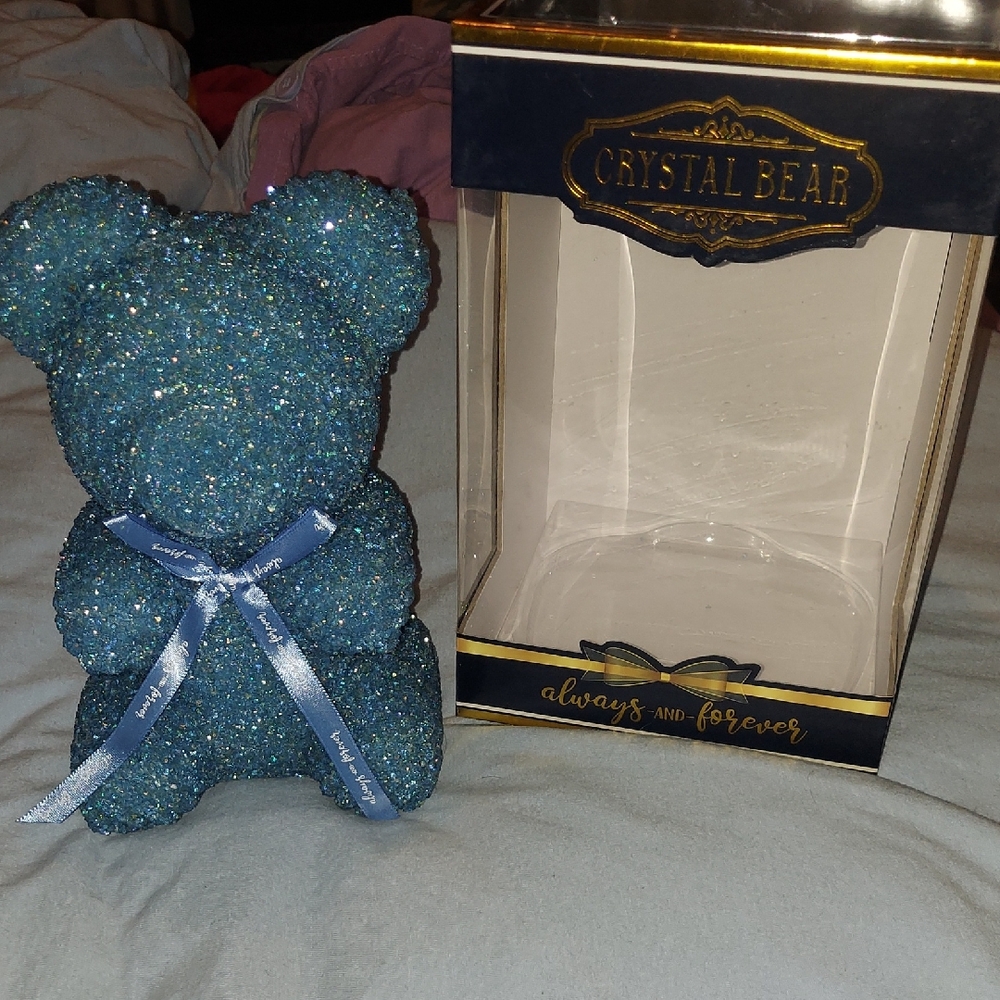 🩵 Baby Blue Crystal Decorative Sparkling Bear  💙